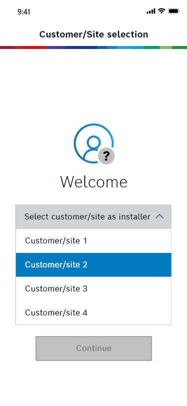 Installer App — screen 1