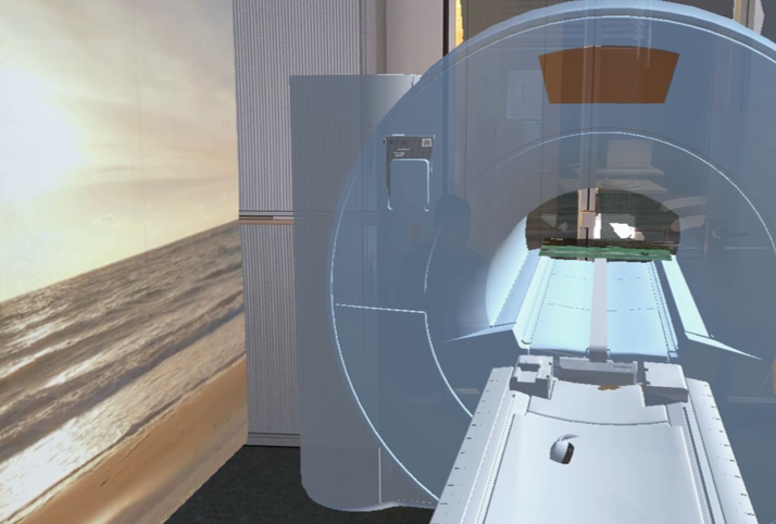 Augmented reality view of the MRI environment